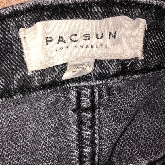 Pacsun size 25 black distressed jean mini skirt - Picture 3 of 7